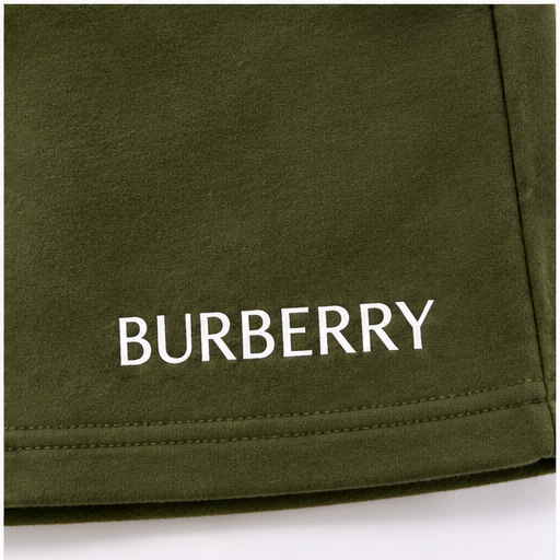 Men's Burberry Athletic Fleece Shorts | Color: Army Green | Image 5