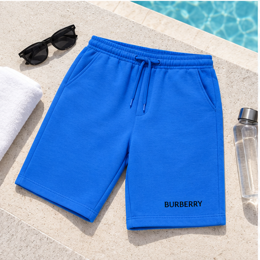 Men's Burberry Athletic Fleece Shorts | Color: Azure | Image 4