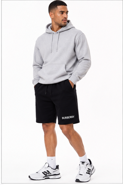 Men's Burberry Athletic Fleece Shorts | Color: Black | Image 3