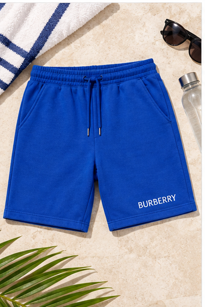 Men's Burberry Athletic Fleece Shorts | Color: Blue | Image 4