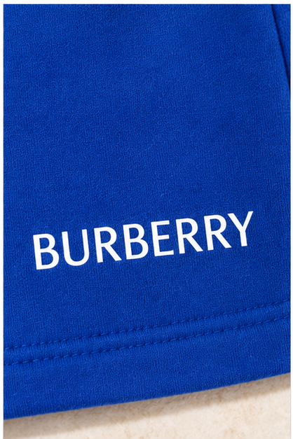 Men's Burberry Athletic Fleece Shorts | Color: Blue | Image 5