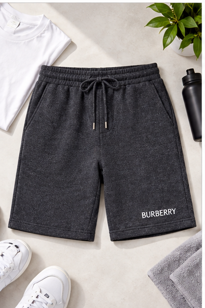 Men's Burberry Athletic Fleece Shorts | Color: Dark Heather | Image 4