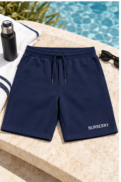 Men's Burberry Athletic Fleece Shorts | Color: Navy | Image 4