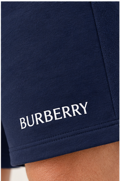 Men's Burberry Athletic Fleece Shorts | Color: Navy | Image 5