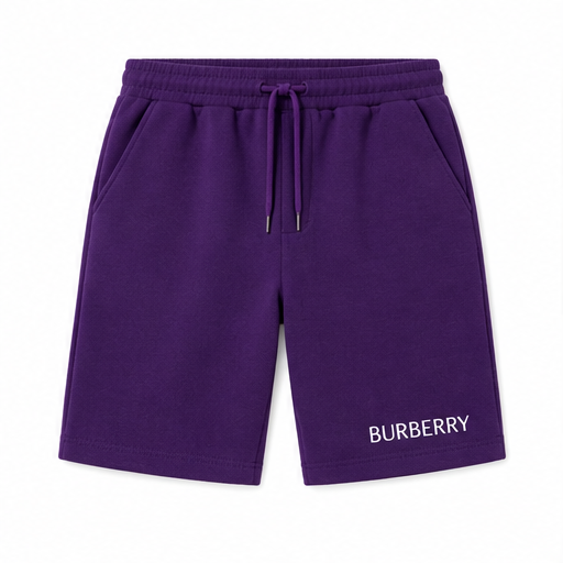 Men's Burberry Athletic Fleece Shorts | Color: Purple | Image 1