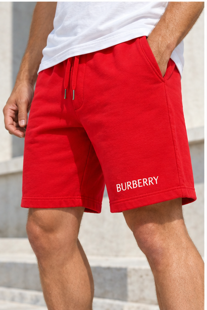 Men's Burberry Athletic Fleece Shorts | Color: Red | Image 4
