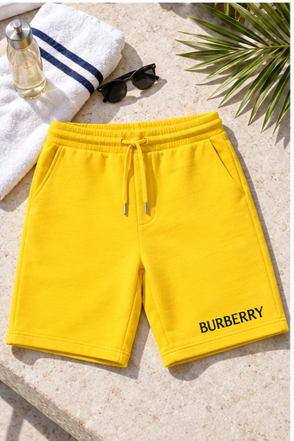 Men's Burberry Athletic Fleece Shorts | Color: Yellow | Image 4