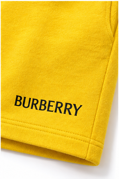 Men's Burberry Athletic Fleece Shorts | Color: Yellow | Image 5