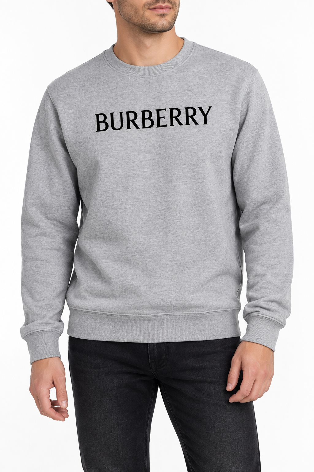 Men's Burberry Crewneck Sweatshirt | Color: Grey | Image 2