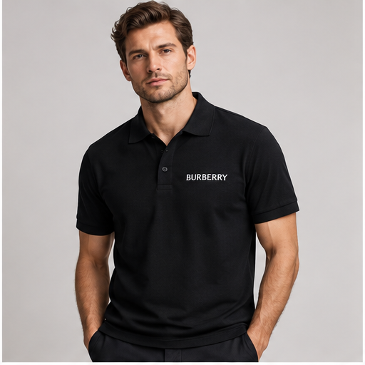 Men's Burberry Dry Blend Polo | Color: Black | Image 2