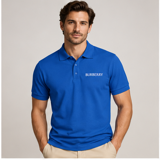 Men's Burberry Dry Blend Polo | Color: Blue | Image 2