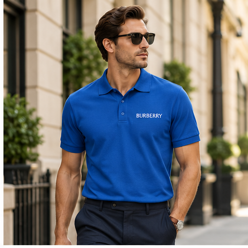 Men's Burberry Dry Blend Polo | Color: Blue | Image 3