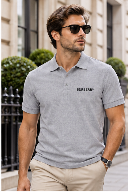 Men's Burberry Dry Blend Polo | Color: Grey | Image 3