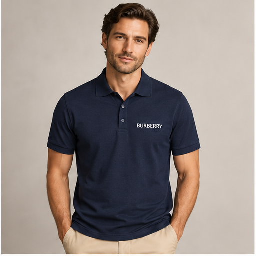 Men's Burberry Dry Blend Polo | Color: Navy | Image 2