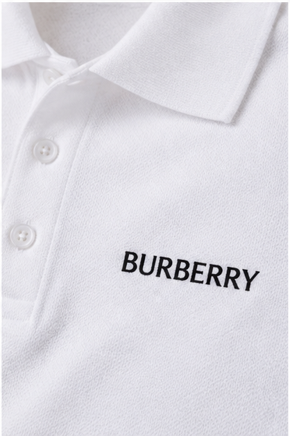 Men's Burberry Dry Blend Polo | Color: White | Image 5