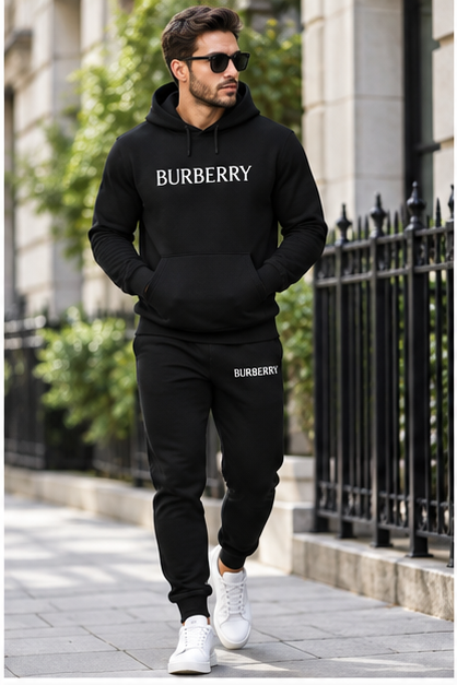 Men's Burberry Hoodie Joggers Set | Color: Black | Image 2