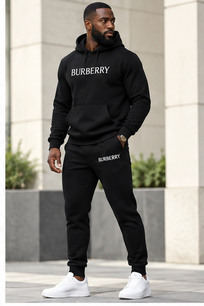 Men's Burberry Hoodie Joggers Set | Color: Black | Image 3