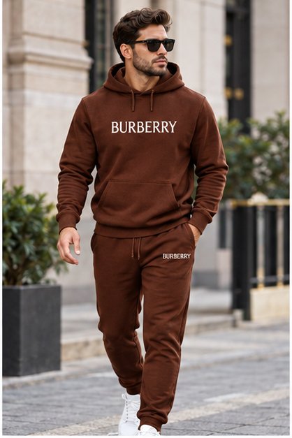 Men's Burberry Hoodie Joggers Set | Color: Brown | Image 2