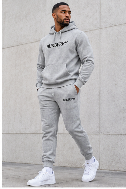 Men's Burberry Hoodie Joggers Set | Color: Grey | Image 3