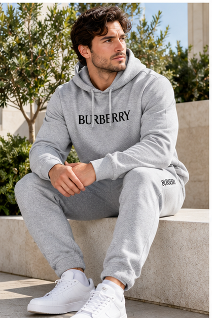 Men's Burberry Hoodie Joggers Set | Color: Grey | Image 4
