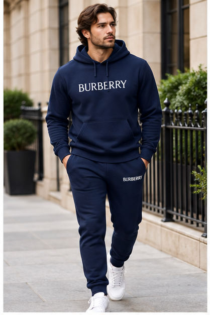 Men's Burberry Hoodie Joggers Set | Color: Navy | Image 2