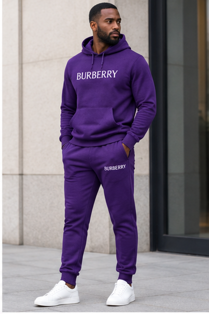 Men's Burberry Hoodie Joggers Set | Color: Purple | Image 3