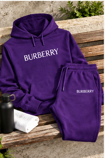 Men's Burberry Hoodie Joggers Set | Color: Purple | Image 4