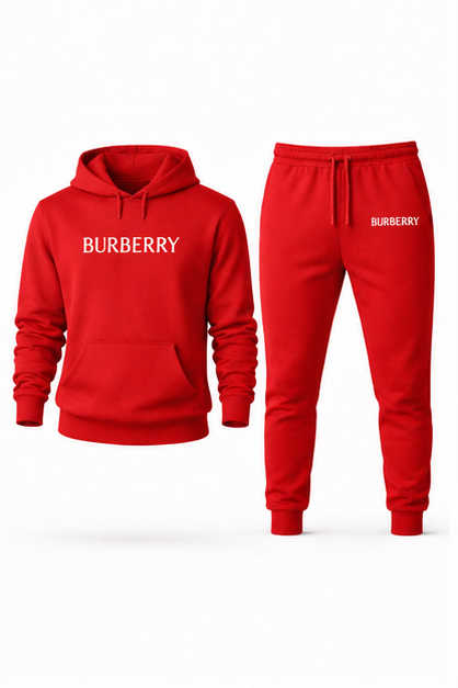 Men's Burberry Hoodie Joggers Set | Color: Red | Image 1