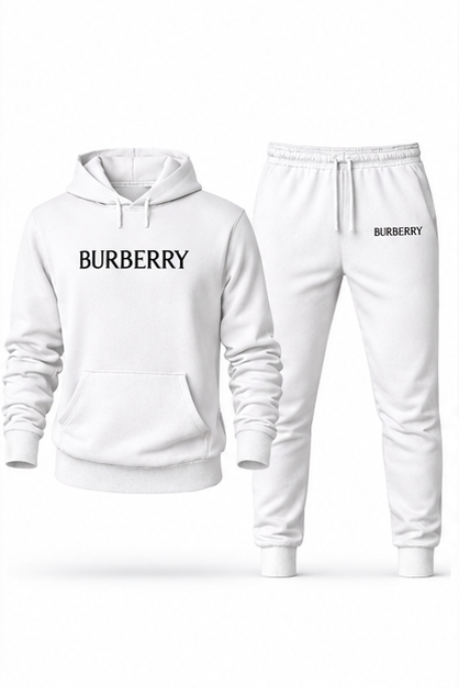 Men's Burberry Hoodie Joggers Set | Color: White | Image 1