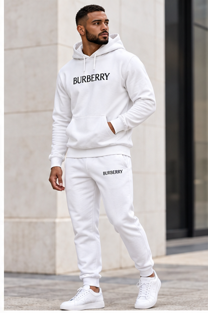 Men's Burberry Hoodie Joggers Set | Color: White | Image 3