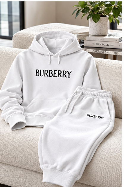 Men's Burberry Hoodie Joggers Set | Color: White | Image 4