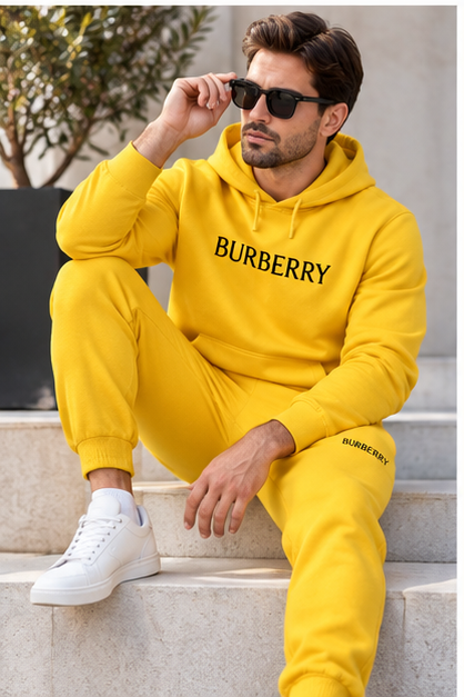 Men's Burberry Hoodie Joggers Set | Color: Yellow | Image 4