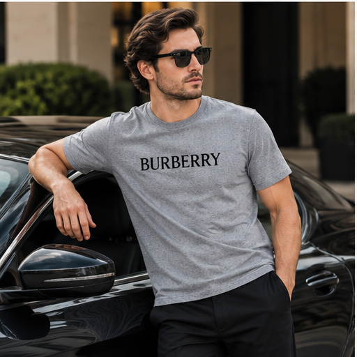 Men's Burberry Performance T-Shirt | Color: Grey | Image 4
