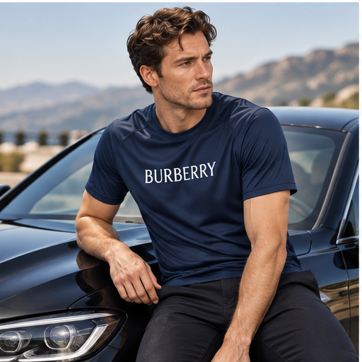 Men's Burberry Performance T-Shirt | Color: Navy | Image 4