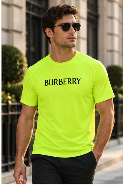 Men's Burberry Performance T-Shirt | Color: Safety Green | Image 3