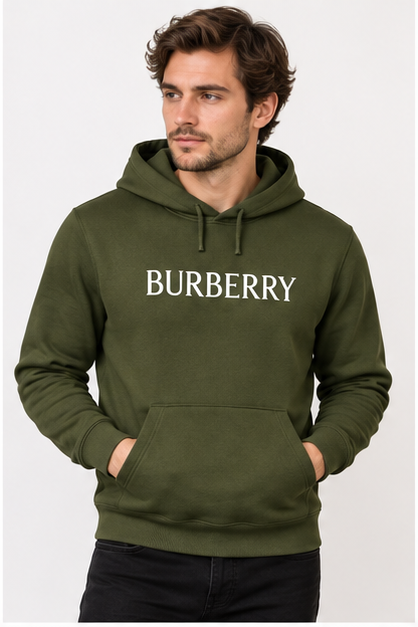 Men's Burberry Pullover Hoodie | Color: Army Green | Image 2