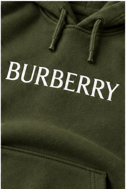 Men's Burberry Pullover Hoodie | Color: Army Green | Image 5