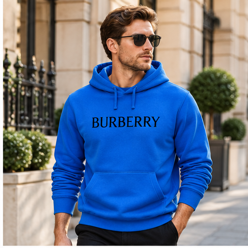 Men's Burberry Pullover Hoodie | Color: Azure | Image 3