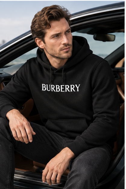 Men's Burberry Pullover Hoodie | Color: Black | Image 4