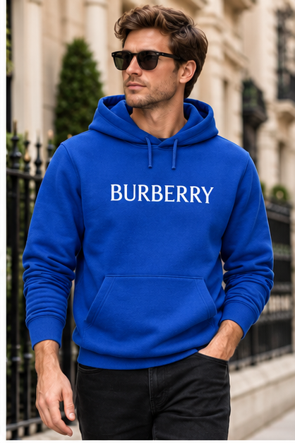 Men's Burberry Pullover Hoodie | Color: Blue | Image 3