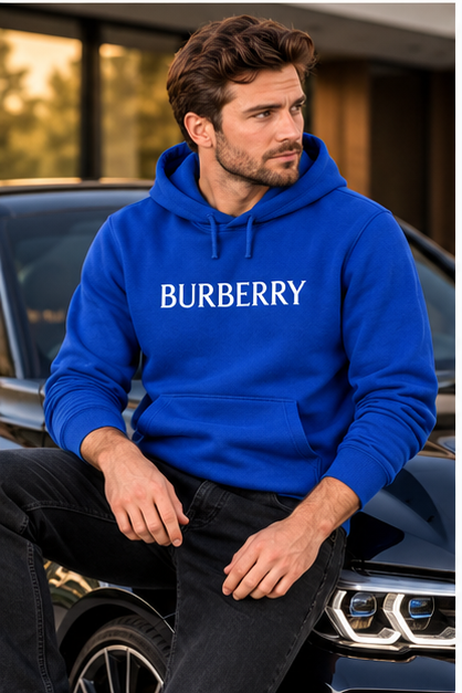 Men's Burberry Pullover Hoodie | Color: Blue | Image 4