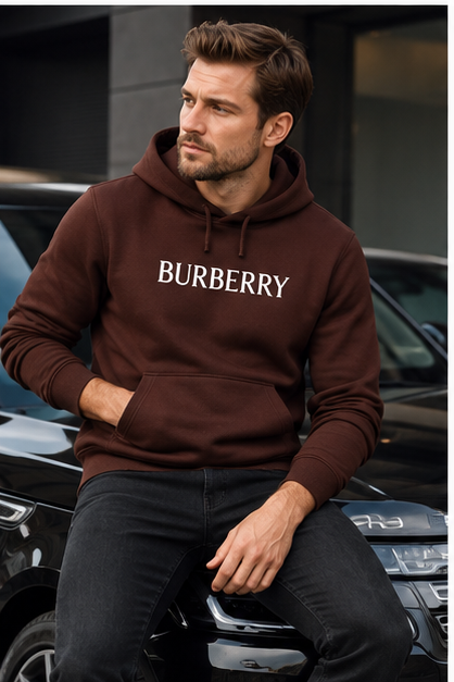 Men's Burberry Pullover Hoodie | Color: Brown | Image 4