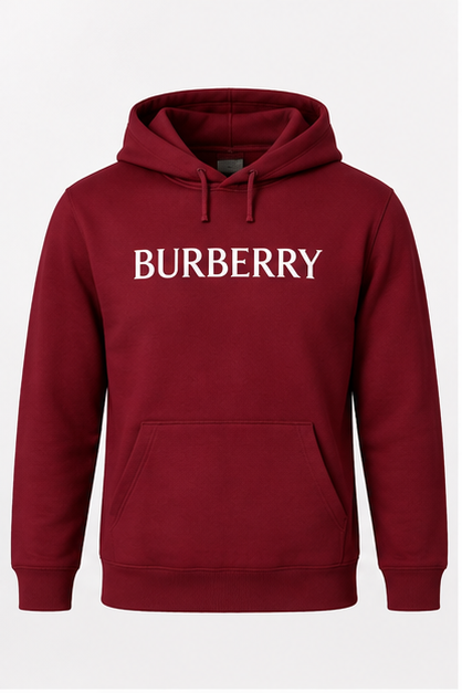 Men's Burberry Pullover Hoodie | Color: Burgundy | Image 1