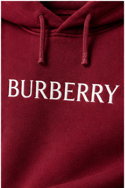 Men's Burberry Pullover Hoodie | Color: Burgundy | Image 5