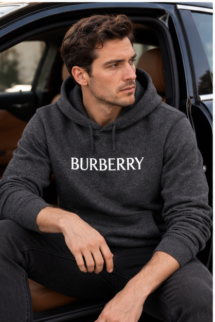 Men's Burberry Pullover Hoodie | Color: Dark Heather | Image 4