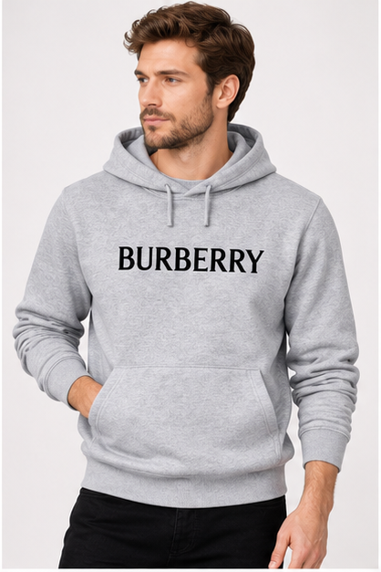 Men's Burberry Pullover Hoodie | Color: Grey | Image 2