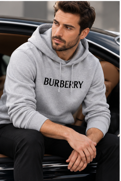 Men's Burberry Pullover Hoodie | Color: Grey | Image 4