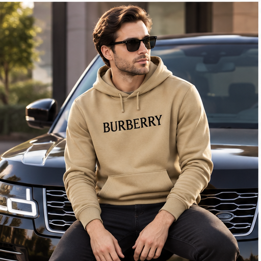 Men's Burberry Pullover Hoodie | Color: Khaki | Image 4