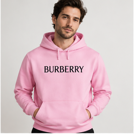 Men's Burberry Pullover Hoodie | Color: Light Pink | Image 2