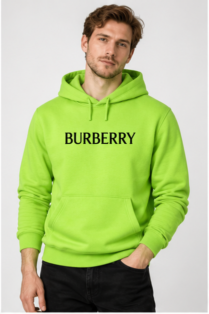 Men's Burberry Pullover Hoodie | Color: Lime Green | Image 2